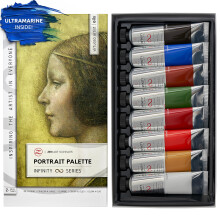 Portrait Oil Paint Set for Artists - 8 x 50ml Large Tubes - Non-Toxic Artist Oil Paints. Lightfast Oil Colours with High Pigmentation and Creamy