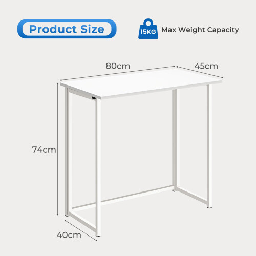 Dripex Dripex Compact Folding Desk No Assembly Required Computer Desk Folding Hobby Craft Table, White 1
