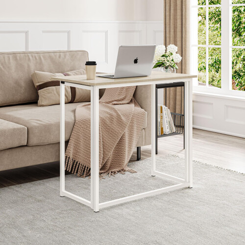 Dripex Dripex Compact Folding Desk No Assembly Required Computer Desk Folding Hobby Craft Table, Oak 2