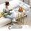 Homcom HOMCOM C-Shaped Side Table, End Table with Tempered Glass Tabletop, Gold 9