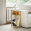 Homcom HOMCOM Slim Side Table, End Table with Tempered Glass Tabletop, Gold 8