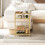 Homcom HOMCOM Slim Side Table, End Table with Tempered Glass Tabletop, Gold 9