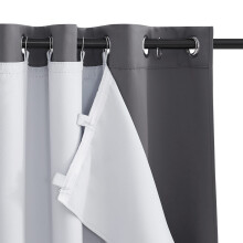 PONY DANCE Thermal Lining Curtain Pair - Blackout Insulated Tab Top Curtains for Bedroom, Apartment Office, Versatile Curtains with Hooks and Rings,