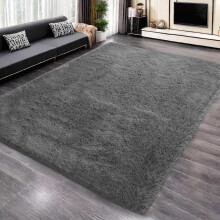 Yuanlne Rugs Living Room 240x300cm, Grey Area Rugs for Bedroom, Washable Anti Slip Extra Large Shaggy Soft Rug Fluffy Modern Floor Carpets Mat Beside