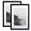 SILD A2 Poster Frame - Solid Wood Frames Black Picture Frame A2 with Mount for A3 Frame Set of 2 1