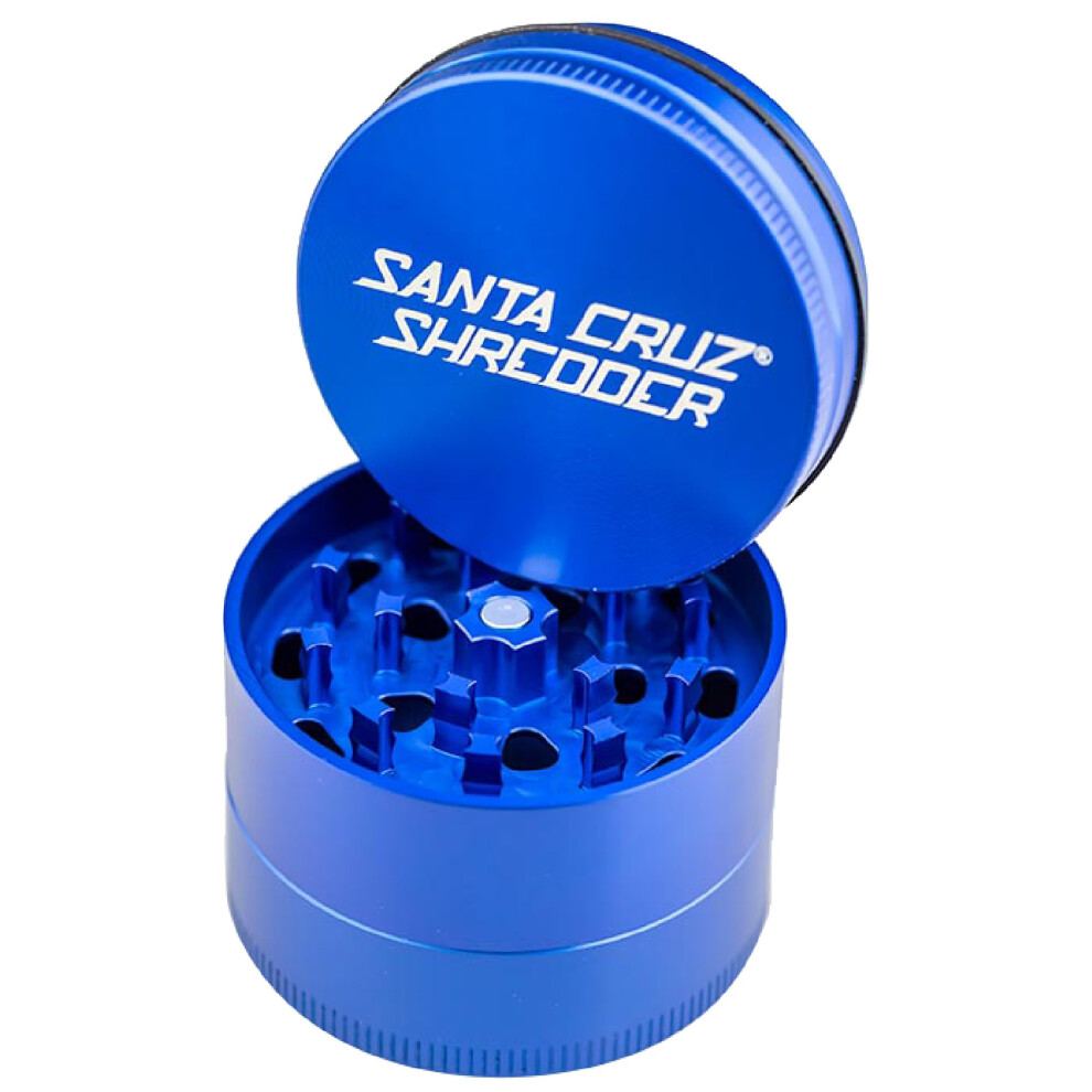 Santa Cruz Shredder Blue Herb Grinder 3 Piece Medium 2 1/8" Superior Grip And Aluminium (Blue)