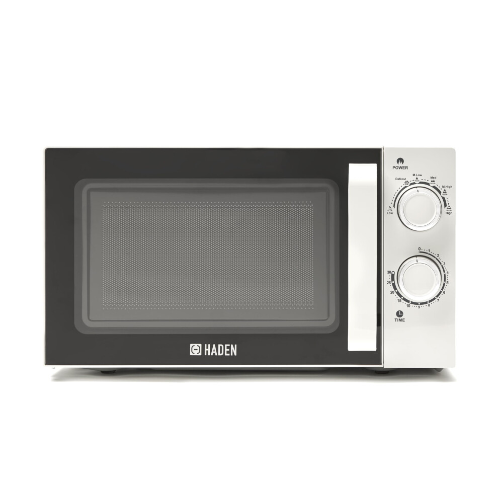 Haden 20L White Microwave - 800W Compact Countertop Microwave Oven with 6 Power Levels, 30-Min Timer & Defrost Function ? Perfect for Kitchens, Dorms,