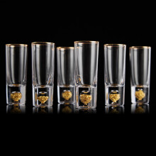 DUJUST Crystal 60ml Shot Glasses Set, Cool & Tall Shot Glasses Set Decorated with 24K Gold Leaf Flakes, BPA-Free & Lead-Free, Perfect for D?cor &