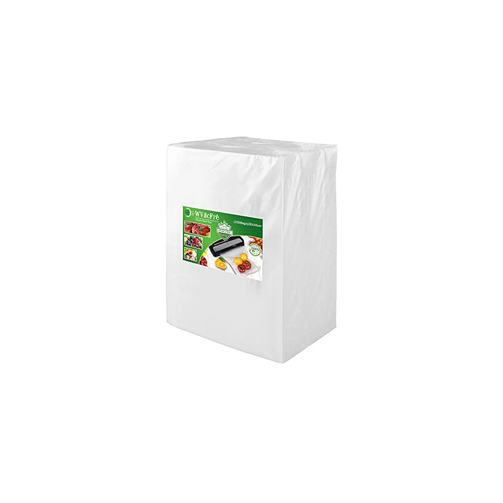 WVacFre 28x40cm(200Bags) Vacuum Sealer Bags Designed for Sous Vide Cooking and Food Storage,BPA Free Embossed Vacuum Food Sealer Bags and Compatible
