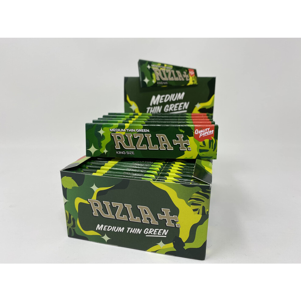 Rizla Green King Size Camouflage Rolling Paper Full Box Of 50 Booklets (Green)