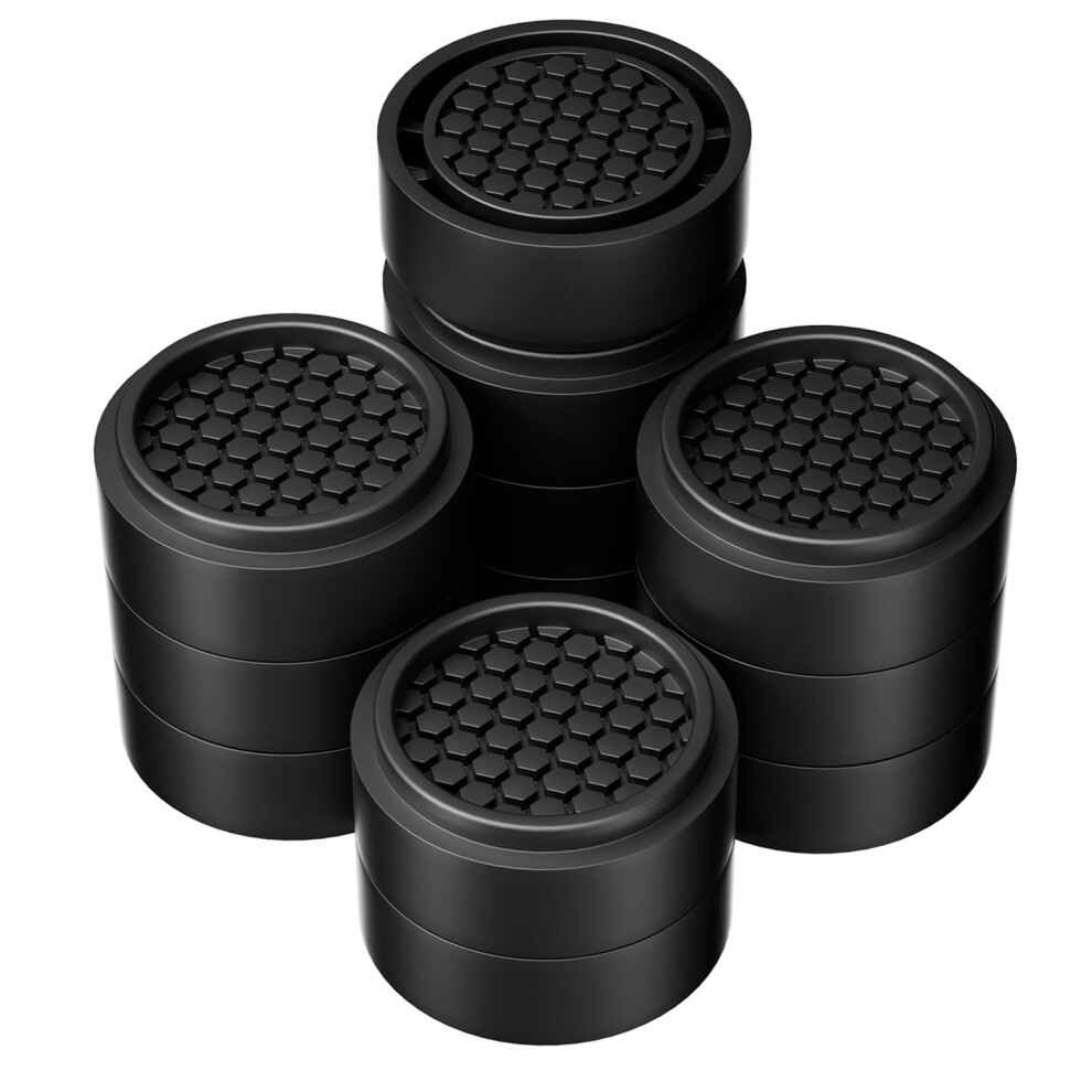 Rchyfeed 12 Pack Adjustable Furniture Risers 1 Inch Round, Bed Risers Heavy Duty Anti Slip Rubber, Stackable Washing Machine Riser Creates An 5051219244773