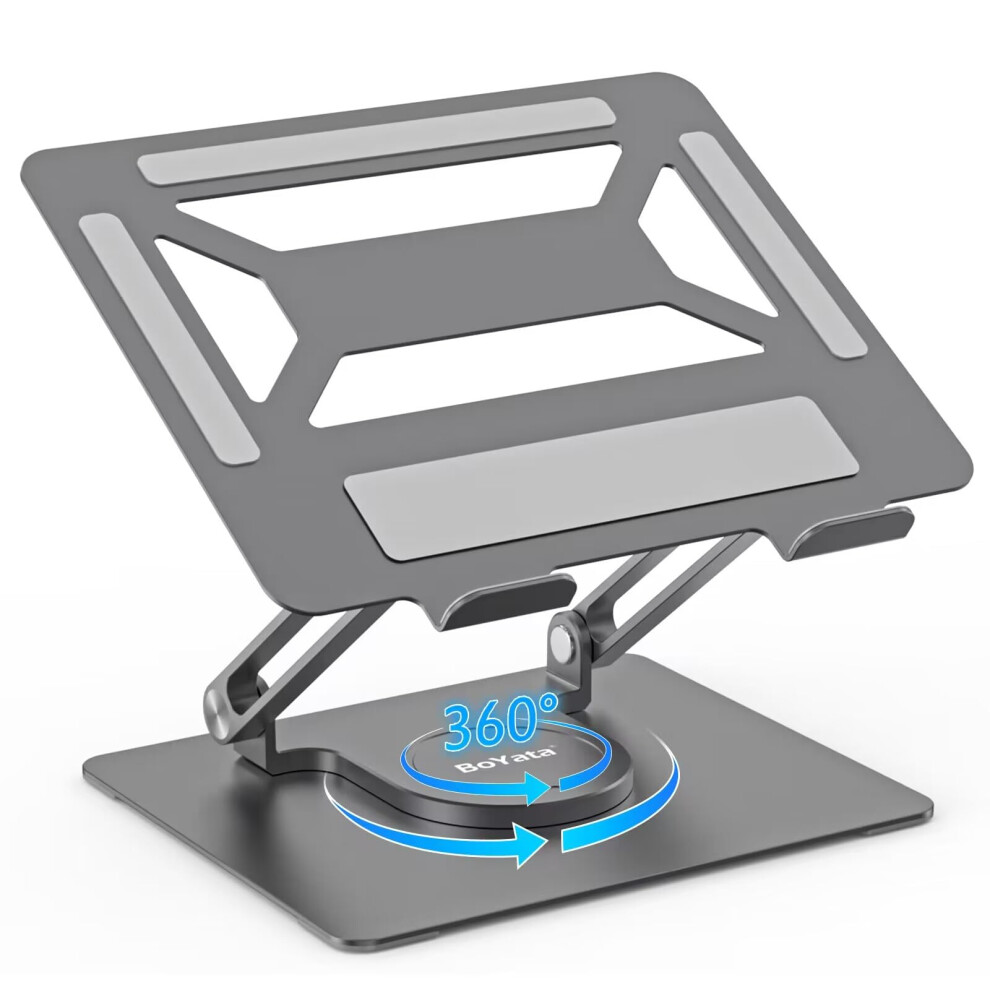 Boyata Laptop Stand For Desk, Adjustable Computer Stand With 360? Rotating Base, Ergonomic Foldable Laptop Riser Holder Compatible With All Macbook 5051219245213