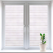Gyxust Privacy Window Film, Self Adhesive Stripe Privacy Film Opaque No Glue Anti UV (90 * 400cm)