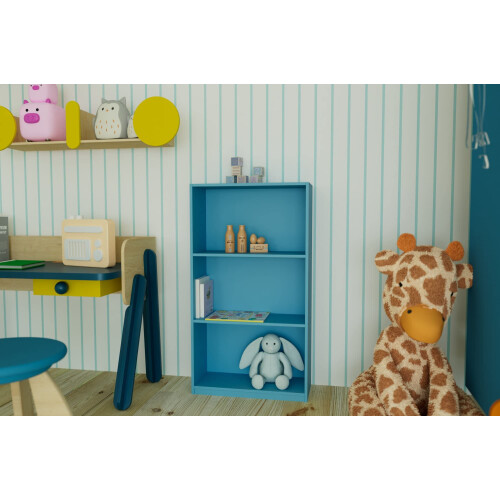 Furinno Basic 3-Tier Bookcase Storage Shelves, Light Blue 1