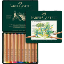 Faber-Castell Tin of 24 Pitt Pastel Artists Colouring Pencils, High Colour Ideal For Colouring, Drawing, Sketching, By Professional And Hobby Artists,