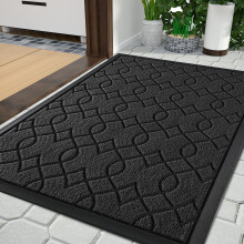 Yimobra Outdoor Door Mat, Heavy Duty Water Absorbent Mud Resistant Easy Clean Entry Outdoor Mats,Non Slip Backing, Exterior Mats for Outside Patio