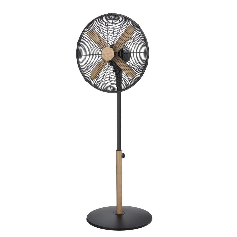 Russell Hobbs RHMPF1601WDB 16 Inch Scandi Electric Pedestal Fan, Tall Standing Fan, 1 m to 1.25 m Height, 3 Speed Settings, Oscillating Fan and