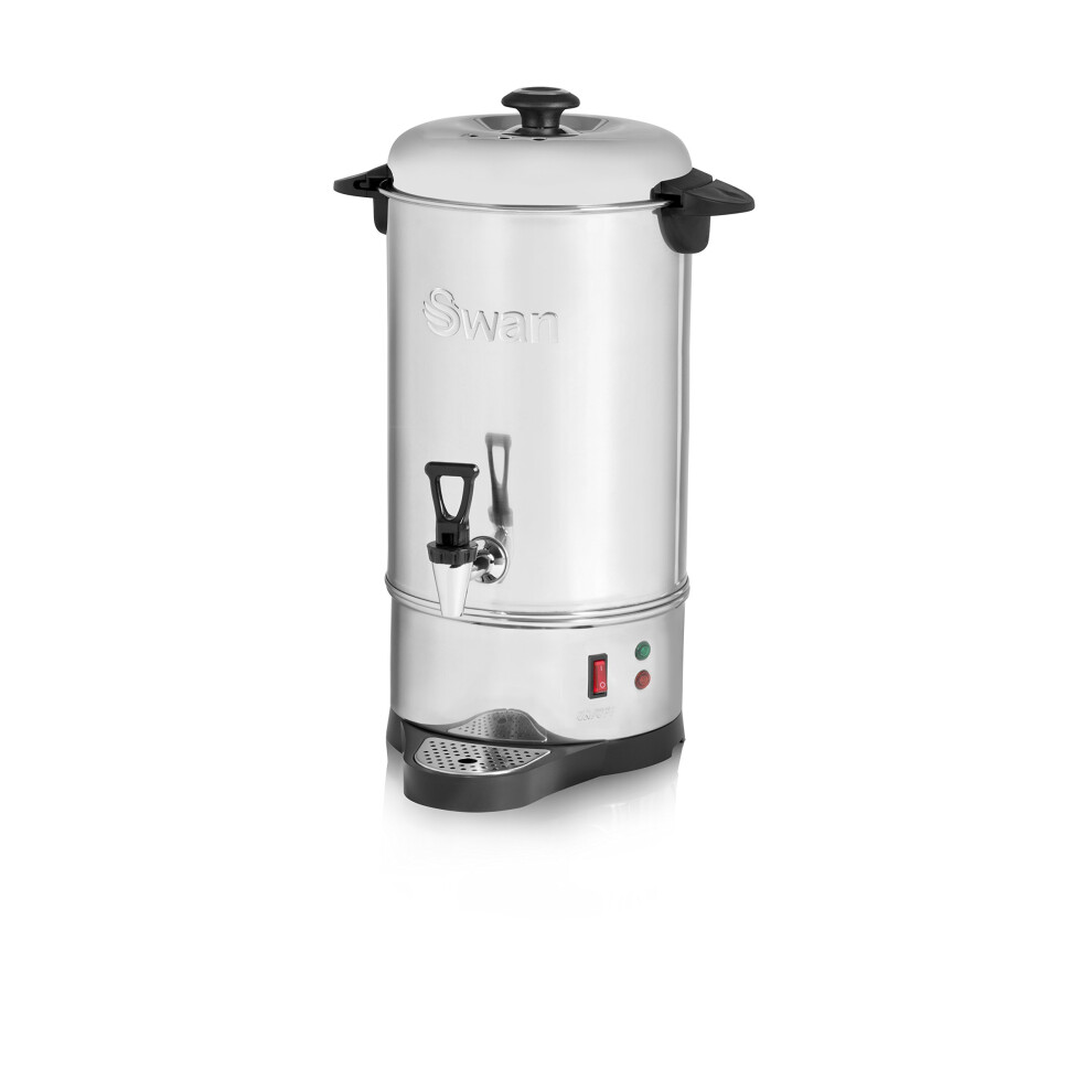 Swan Swu10l Catering Urn With Automatic Temperature Control, Drip Tray, 10L, 1600W, Stainless Steel, Silver