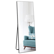 Vasemouh 140x51cm (55x20 in) Full Length Mirrors?Black Long Large Mirror for Wall Hanging or Floor Free Standing, for Bathroom Living Room
