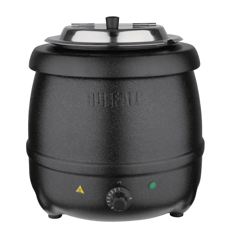 Buffalo Soup Kettle 10 Litre, Black, 35?C to 95?C, Electric Wet Heat Buffet Food Warmer - Ideal for Soup, Mulled Wine or Cider, Chili, Porridge or