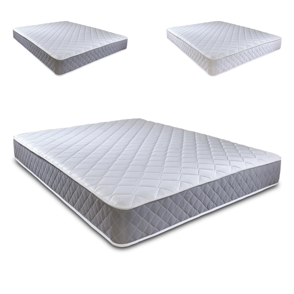 Extreme Comfort Spring Coil Diamond Grey Essentials Mattress | 4ft6 Double (135cm x 190cm) | Foam Free Spring Coil | Plush Feel | Cooltouch Plus Sleep-image-OPC-PGN8Y6T-NEW