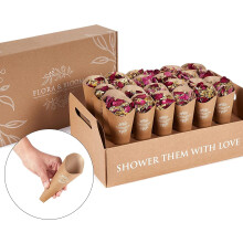 Flora & Bloom Biodegradable Confetti Kit 24 Guests (3 Litres, 160 Grams) PreBuilt Confetti Cones | Dried Confetti Petals | Wedding Confetti | Pop Open