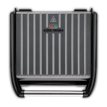 George Foreman Large Electric Steel Grill [Non stick, Healthy, Griddle, Toastie, Hot plate, Panini, BBQ, Energy saving, Vertical storage, Easy clean,