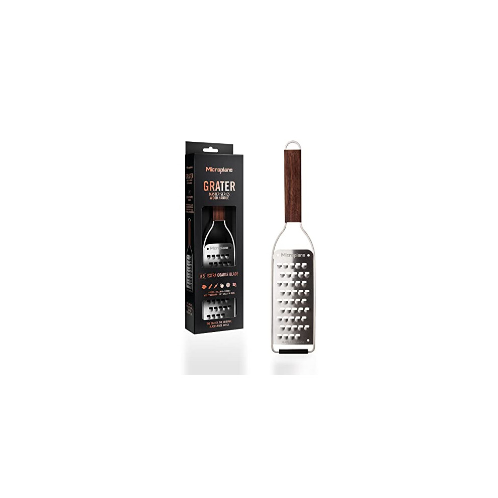 Microplane Kitchen Grater Extra coarse for Potato, Zucchini, Carrot, Apple, Cabbage and Cheese with Stainless Steel Blades - Made in USA