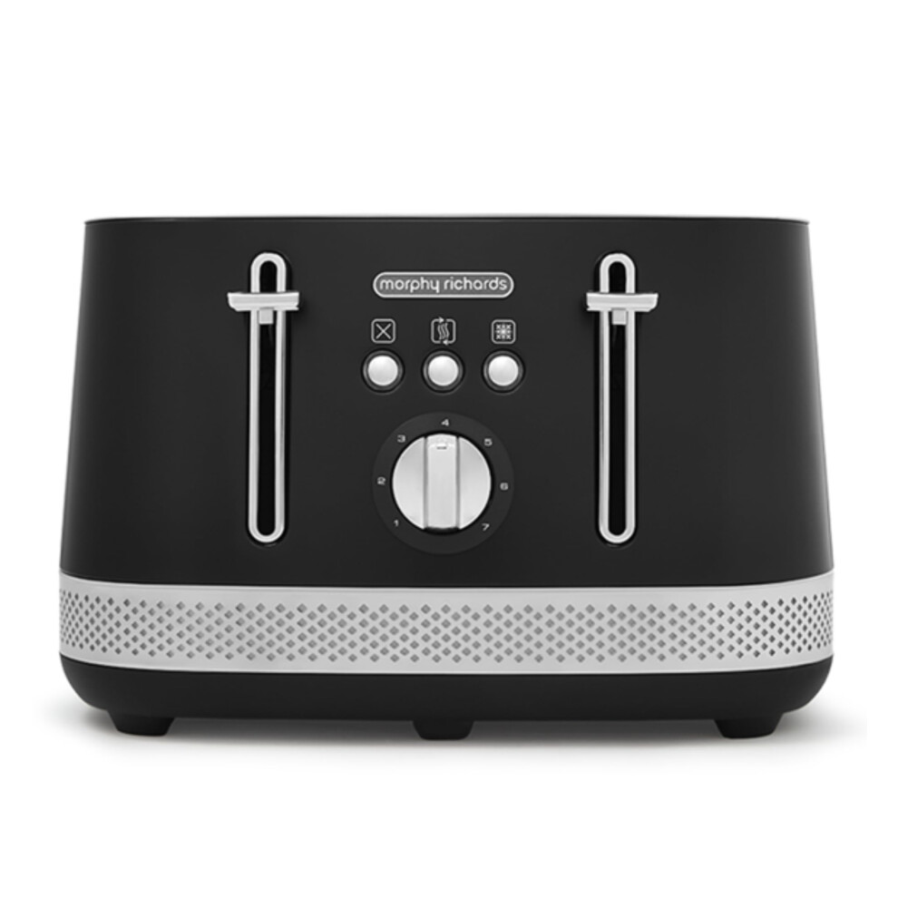 Morphy Richards Illumination 4 Slice Toaster, 7 Toast Settings, Browning Controls, Variable Width Slots, Auto Pop-up, Removeable Crumb Tray, Cord