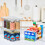4 Pack Clear Storage Bins with Lids Stackable, Large Plastic Storage Bins with Handle for Pantry Organization and Storage, Perfect Containers for 3
