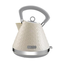 Morphy Richards Vector Pyramid Kettle, 1.5L, 3kW Rapid Boil, Anti Limescale Filter, Boil Dry Protection, Water Window, Pull Ring Removeable Lid, 360