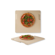 ROCKSHEAT Pizza Stone Bread Baking Stone for Oven and Grill Innovative Double-Sided Built-in Design with 4 Handles (35.5 x 40.6 x 1.7cm Rectangular)