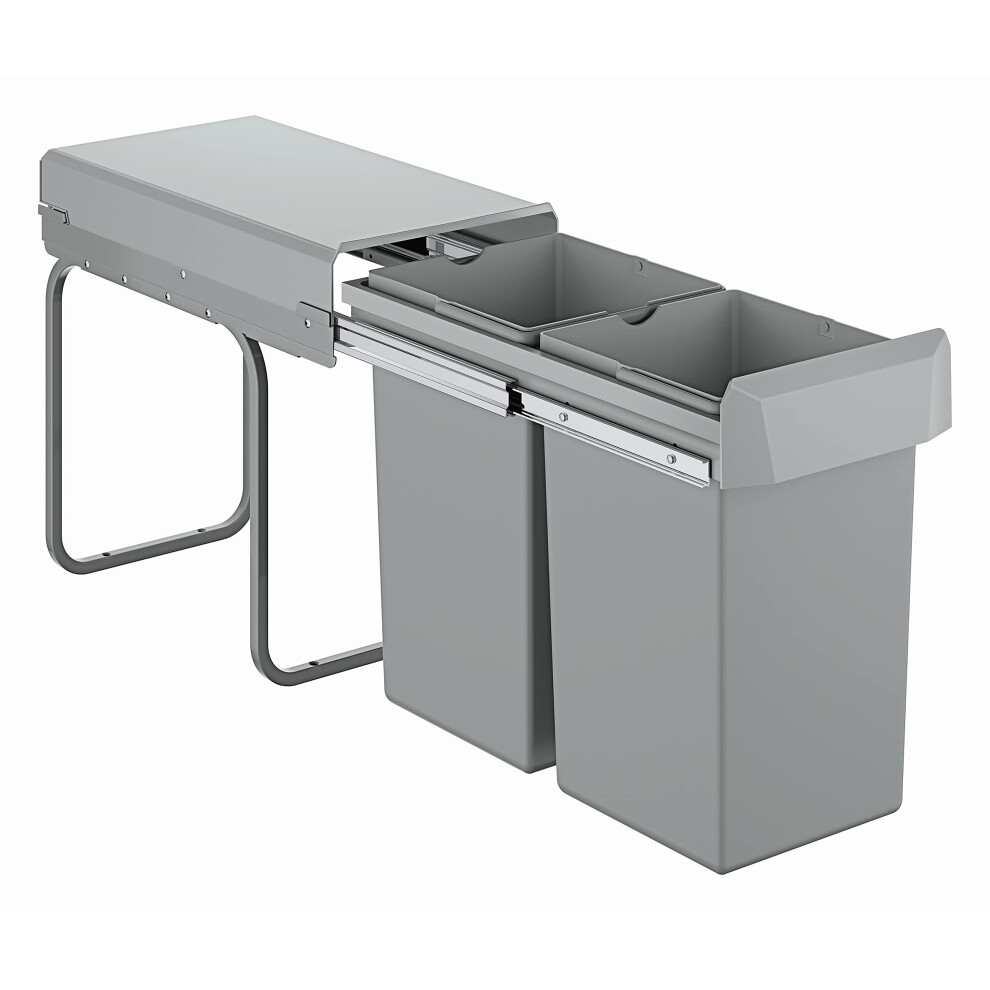 GROHE Kitchen Waste System - 2 Bins (15L Each), Telescopic Action, Floor Mounted for Cabinets 30 cm or Wider, Fits with GROHE Blue Home and GROHE Red