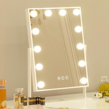 FENCHILIN Vanity Mirror with Lights Makeup Mirror with Lights 12 LED Bulbs Lighted Hollywood Mirror Light up Vanity Mirror 360? Rotation 3 Color