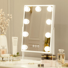 FENCHILIN Vanity Mirror with Lights Makeup Mirror with Lights 9 LED Bulbs Lighted Hollywood Mirror Light up Vanity Mirror 360? Rotation 3 Color