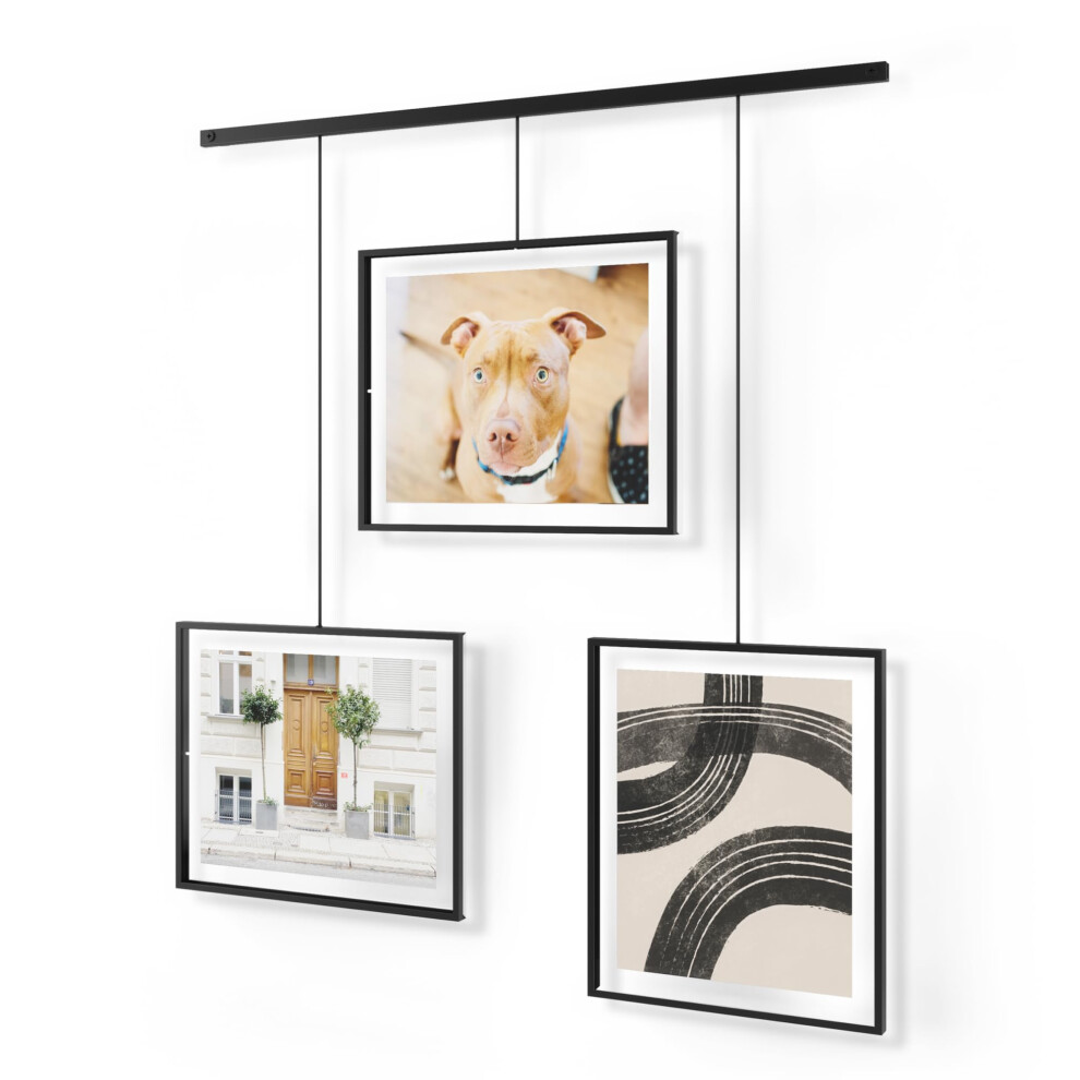 Umbra Exhibit Set of Three 8x10 Picture Frames, Black, metal