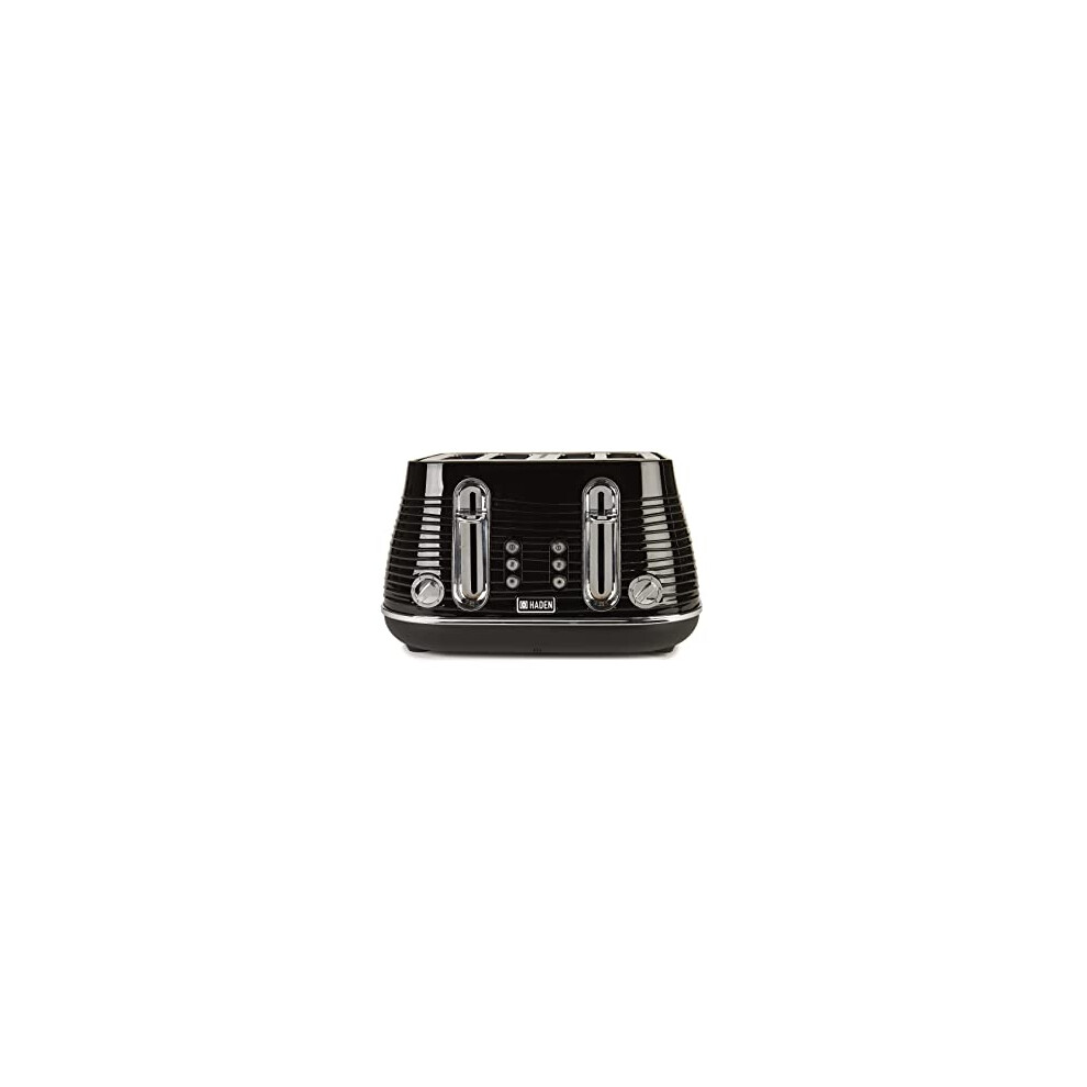 Haden Devon Toaster 4 Slice - Dual Control Browning Settings - 4 Slice Toaster With Wide Slots - Toaster With Defrost, Reheat And Cancel Black