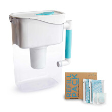 Phox Wave 2.8L Water Filter Jug, Increases pH, Adds Magnesium and Alkalinity, Filtered Mineral Rich Water, Refillable Eco Cartridge, BPA Free