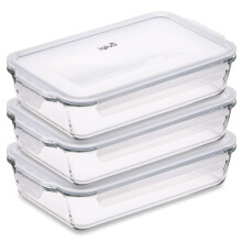 Igluu Meal Prep - Glass Lasagne Dish with Airtight Snap Lock Lid - Large Rectangular Oven-Safe Baking Dish - BPA-Free, Microwavable, Freezer and