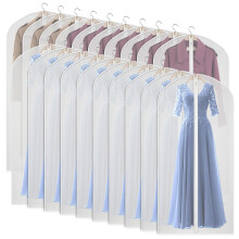 Univivi Hanging Garment Bags, 60 inch Suit Bags for Storage (Set of 20), Breathable Dust for Long Dress Wedding Dress Bag, Clothes Covers for Coats,