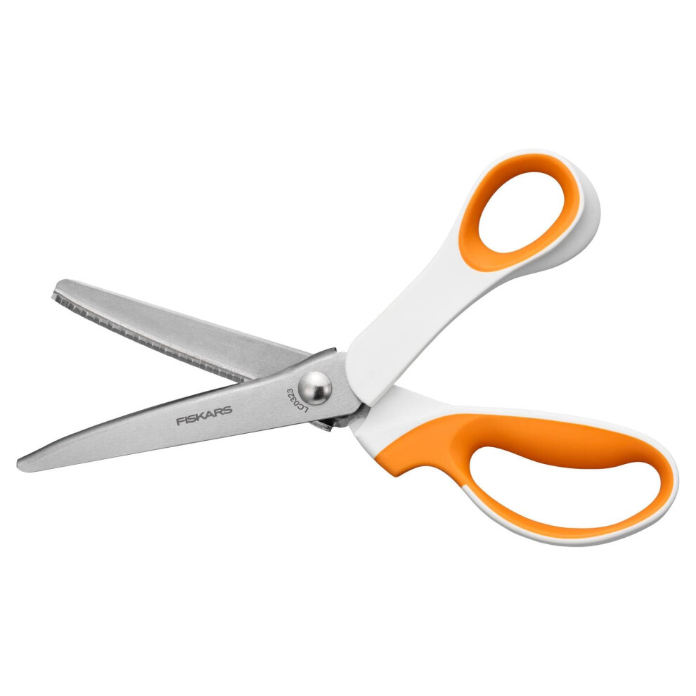Fiskars 24cm Pinking Shears ? High Grade Stainless Steel Blades, Shears for Sewing & Fabric, Softgrip? Handles
