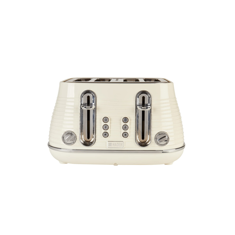 Haden Devon 4 Slice Toaster - 6 Browning Settings, 4 Slice Toaster With Wide Slots, Toaster 4 Slice With Defrost, Reheat And Cancel Settings Cream