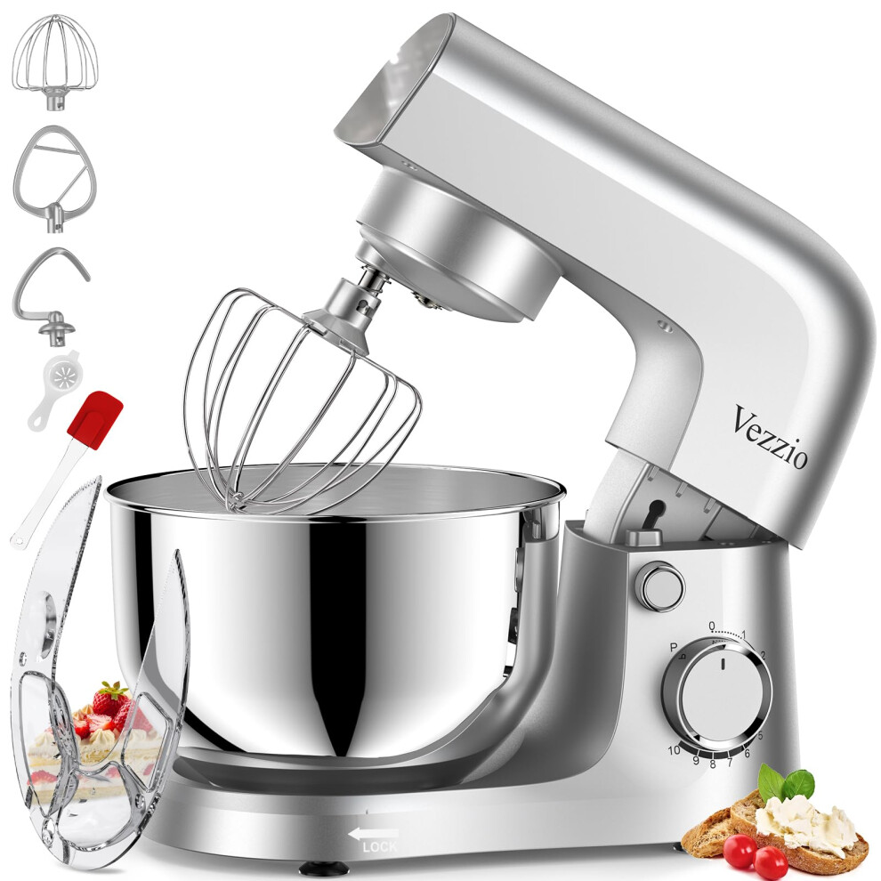 Vezzio Small Stand Mixer,4.5 liters Food Mixers for Baking,1500W 10-Speed Kitchen Cake Mixers,Electric Kitchen Mixers with Small form-factor, Easy to-image-OPC-PGN8ZT9-NEW