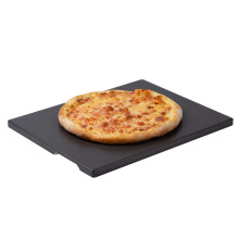 Rocksheat Pizza Stone 30 x 38cm Ceramic Coating Rectangular Baking & Grilling Stone, Perfect for Oven, BBQ and Grill. Innovative Built - in Handles