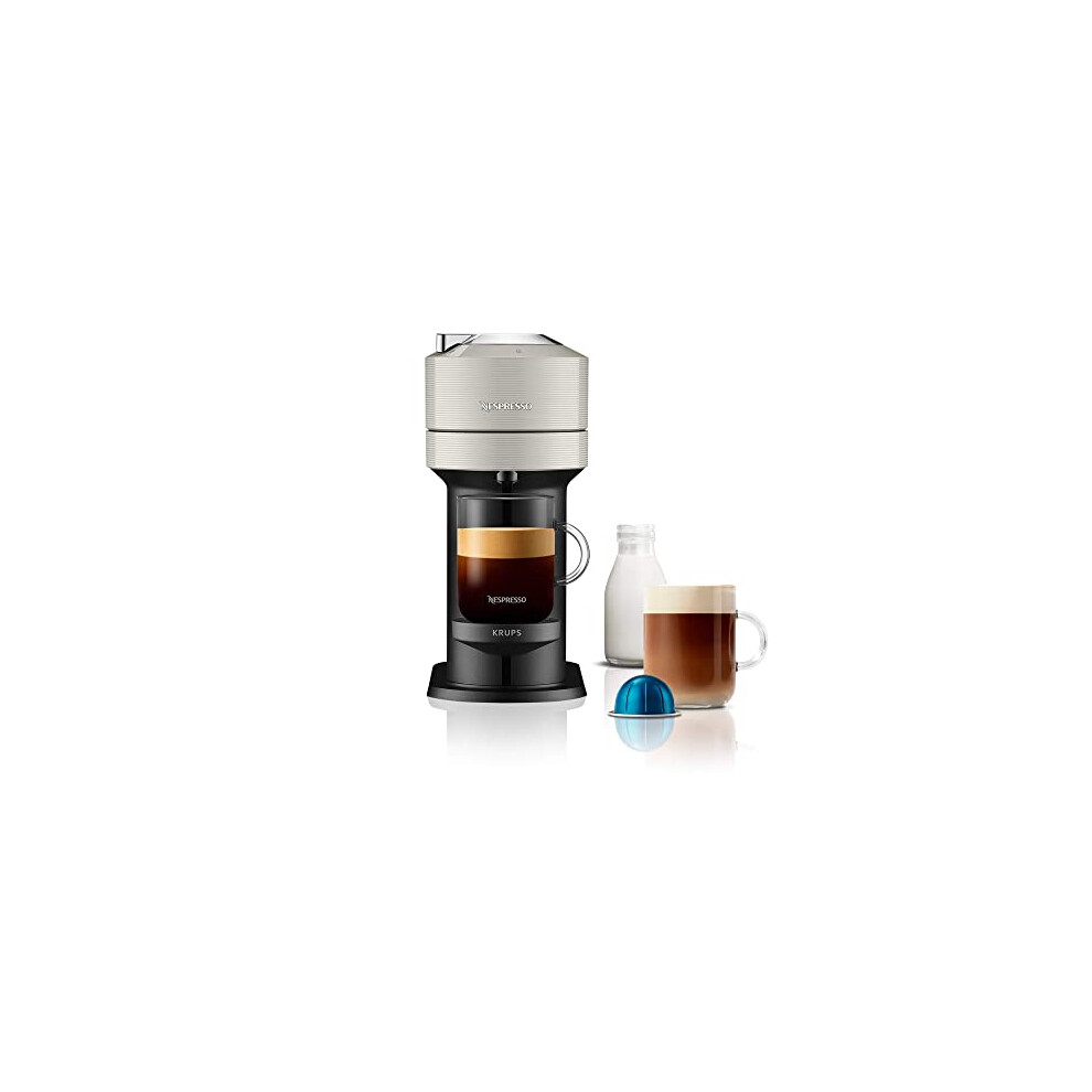 Nespresso Vertuo Next XN910B40 Coffee Machine, Light Grey, by KRU, Plastic, 1500 W, 1.1 liters