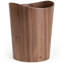 Kazai. Real Wood Waste Paper Bin B?rje | Wooden Paper Basket for Office, Kids' Room, Bedroom and more | 9 liters | Walnut