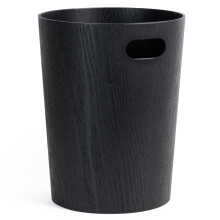 Kazai. Real Wood Waste Paper Bin B?rje | Modern Wooden Paper Basket for Office, Kids' Room, Bedroom and more | 9 liters | Oak black