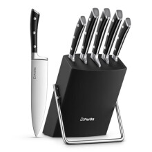D.Perlla Knife Set, 6-Piece Kitchen Knife Set, Knife Block Set with High Carbon German Stainless Steel, Sharp Knife Set with Stylish Acacia Wood
