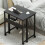 GreenForest Small Folding Desk with Storage Shelf,63 cm Computer Rolling Desk on Wheels Easy Assembly,Foldable desk for Small Space,Black 4