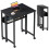 GreenForest Small Folding Desk with Storage Shelf,63 cm Computer Rolling Desk on Wheels Easy Assembly,Foldable desk for Small Space,Black 1
